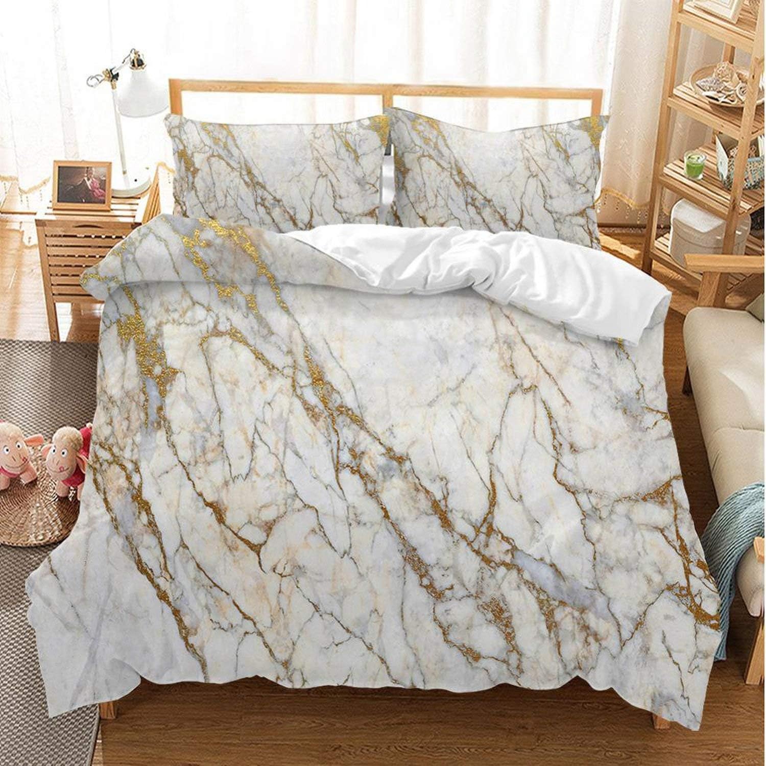 Amazon Com Bed Coverd 3d Marble Double Comforter Comfortable