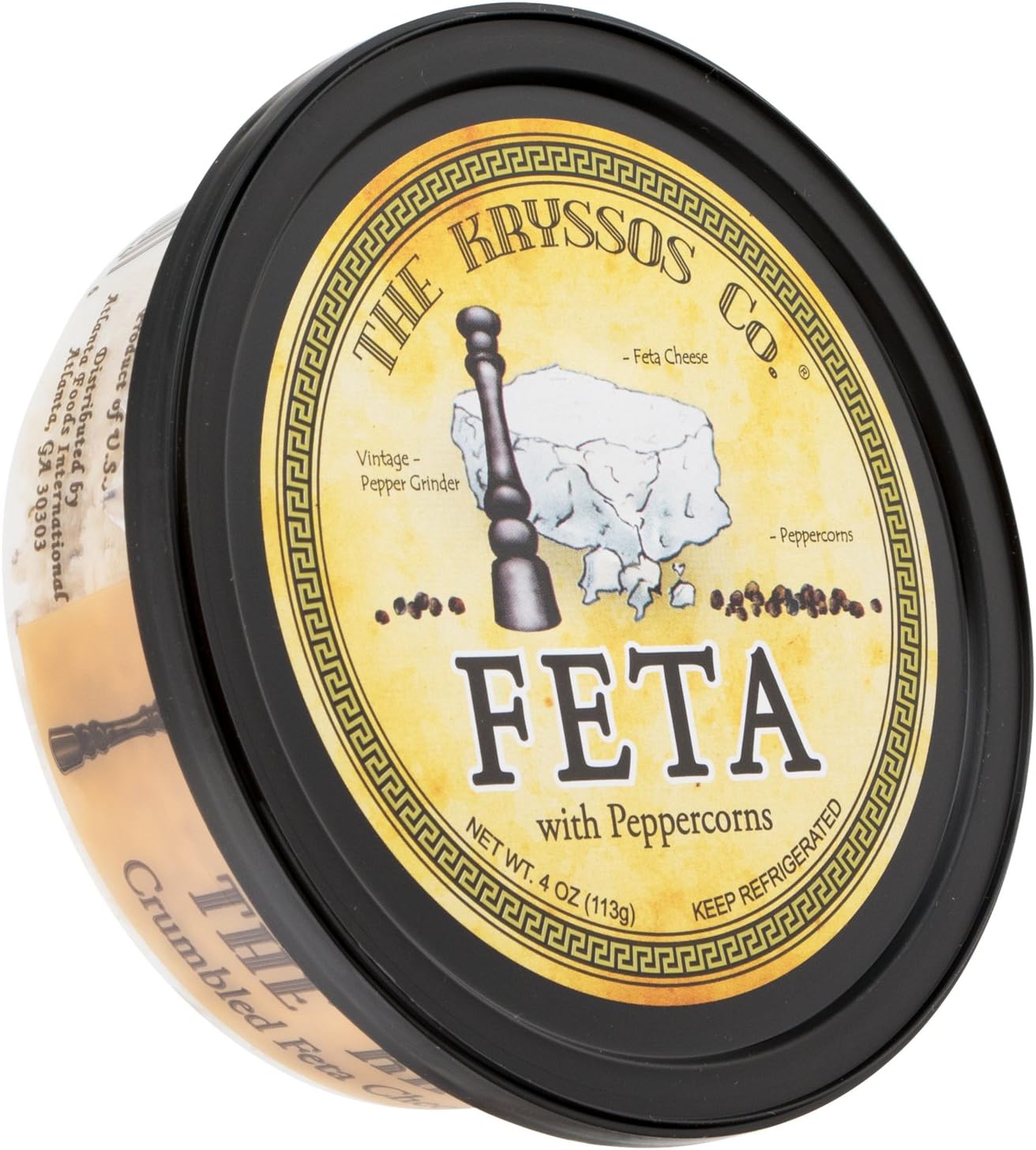 Kryssos Crumbled Feta Cheese with Peppercorns, 4 oz