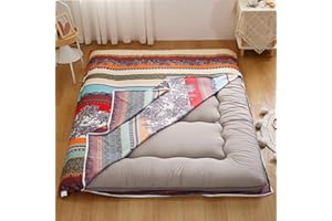 PRITIY Floor Futon Mattress Cover, Cover for Traditional Japanese Floor Futon Mattres Zippered Twin Size Tatami Mattress Cover Dustproof Cover