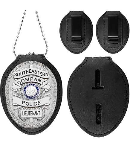 VILLCASE Universal Badge Holder – PU Leather With Belt Clip & Neck Chain, For Office, Police, Security - View #4