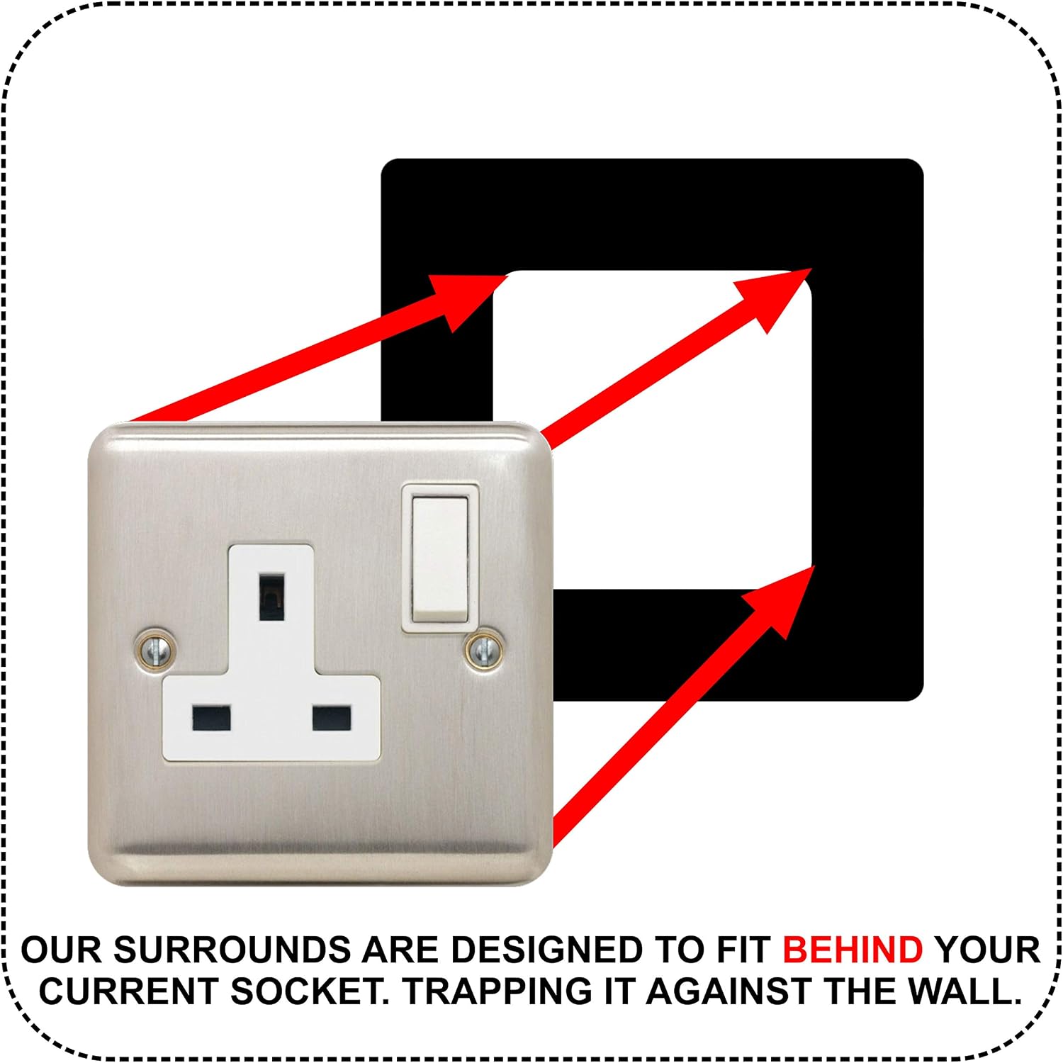Single Socket Surround, Black - Image 4