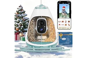 HIXX Smart Bird Feeder with Camera, Dual Seed Chambers & Spill Resistant, Solar-Powered HD Birdhouse with Camera Free AI Birds Species Recognition, Real-Time App Alerts – Ideal Gift for Bird Lovers, Blue