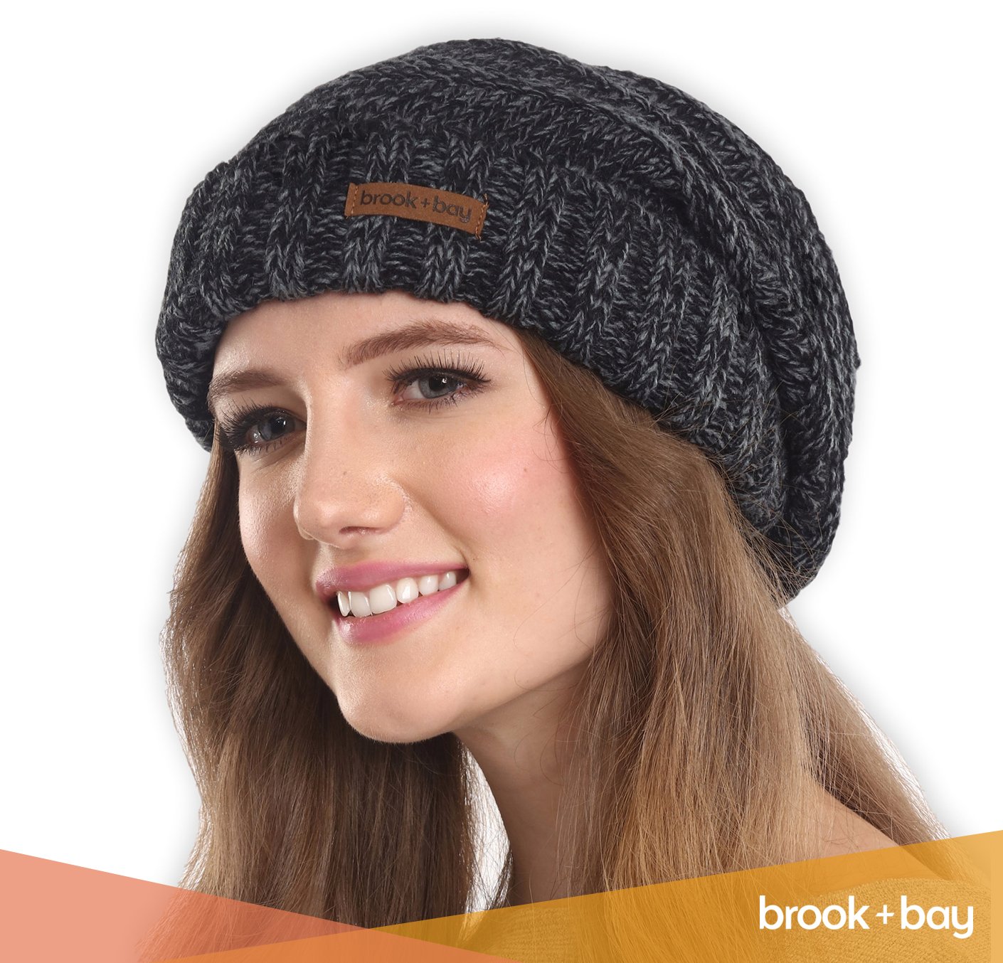 Brook + Bay Women\'s Slouchy Cable Knit Cuff Beanie - Chunky, Oversized Slouch Beanie Hats for Winter - Stay Warm & Stylish - Serious Beanies for Serious Style (with 10+ Colors)