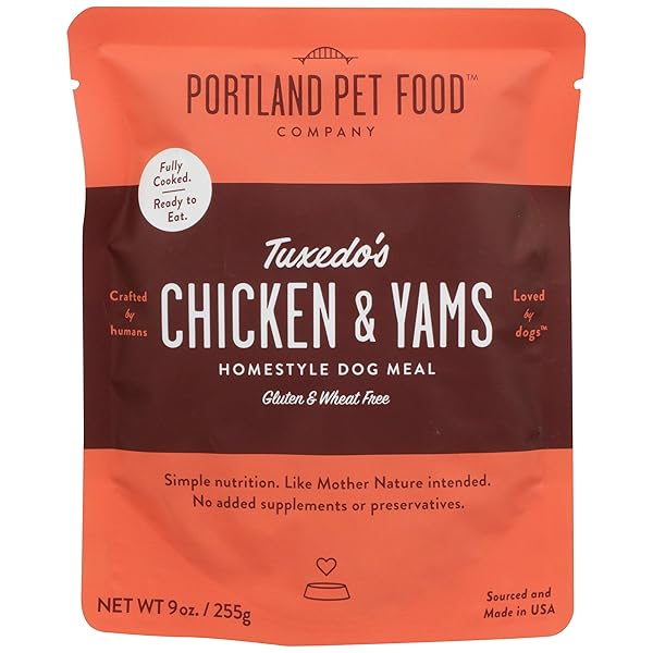 PORTLAND PET FOOD COMPANY TUXEDO’S CHICKEN & YAMS DOG MEAL, 9 OZ