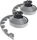 VOUNOT Lawn Edging 20m with 60 Pegs Flexible Plastic Border 5cm Grey