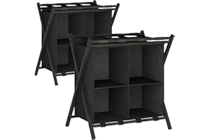 aboxoo 2 Pack Luggage Rack with storage, Guest Room Folding Suitcase Stands, Holds up to 120 lb, Space Saving Suitcase Holder