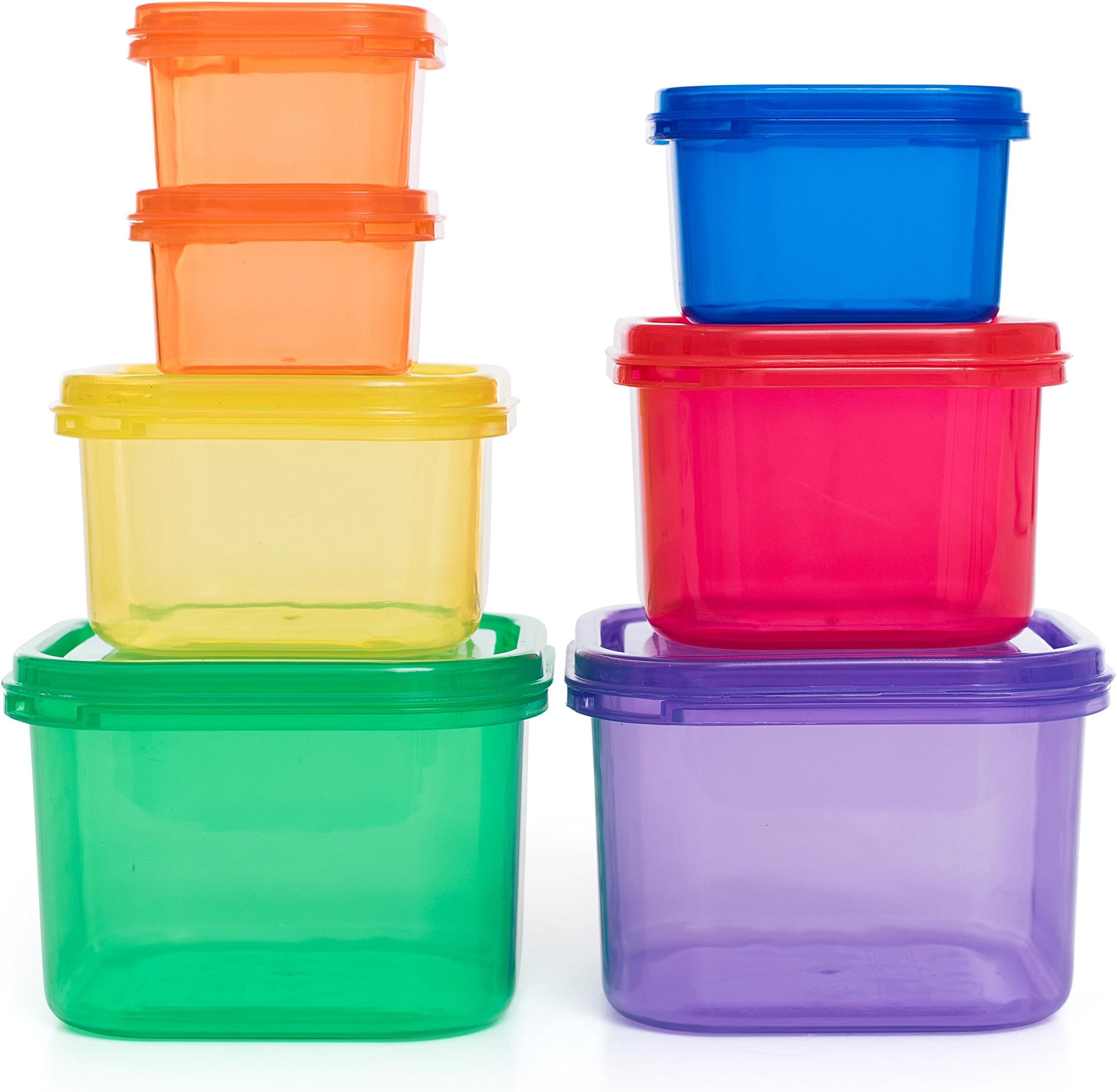 EAT &FIT 7 Piece Portion Control Containers Kit with Complete Diet Guide, Multi-Colored System, 100% Leak Proof.
