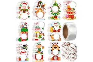 AmazingSpark 100 Pcs Christmas Scratch Off Cards 10 Styles Holiday DIY Scratch Blank Gift Certificates with 300 Stickers Christmas Party Game Cards for Adults Groups Party Favor Prizes Business