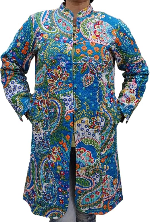 Buy ANVIK Women's Floral Jaipuri Print Cotton Reversible Quilted Full