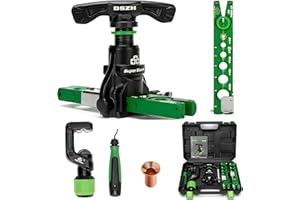 ROPETON Flaring Tool Kit for 1/4" - 3/4" HVAC Tools Single Tube Flare Tool Kits 45° Eccentric Tubing Flaring Tool with Clutch Limit Piece for Copper Aluminum Pipes Refrigeration Air Conditioner Repair