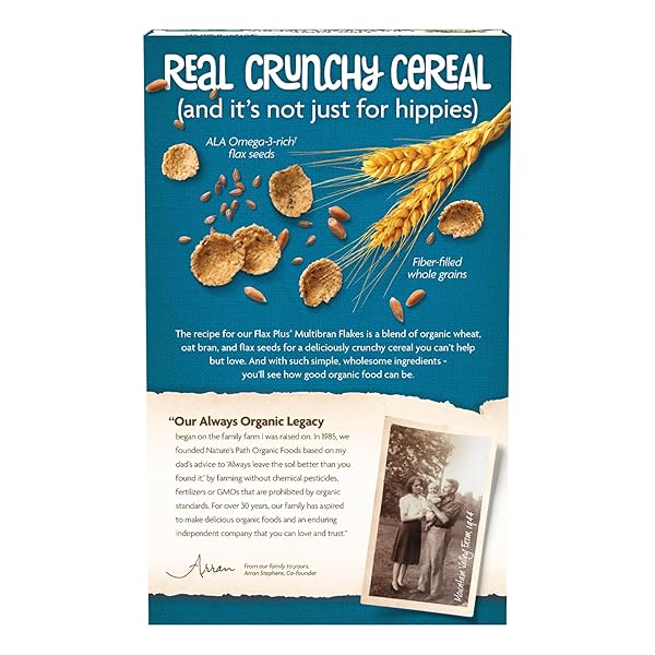 NATURE’S PATH ORGANIC FLAX PLUS MULTIBRAN FLAKES CEREAL, 13.25 OZ (PACK OF 1), NON-GMO