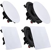 Pyle 8&rdquo; 4 Bluetooth Flush Mount - In-wall In-ceiling 2-Way Speaker System Quick Connections Changeable Round/Square Grill Polypropylene Cone &amp; Tweeter Stereo Sound 4 Ch Amplifier 250 Watt - PDICBT286