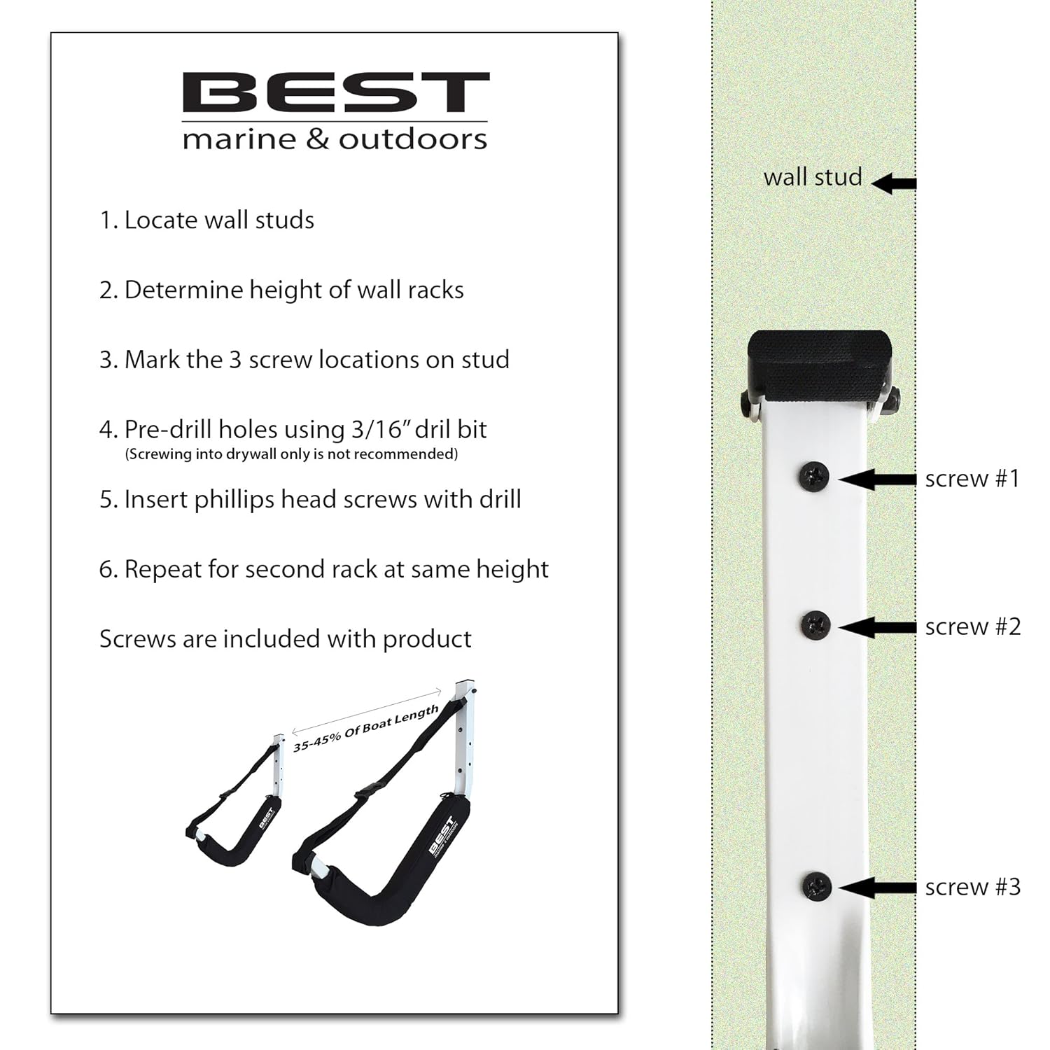 Best Marine and Outdoors Mejores Accesorios de Montaje en Pared de Rack