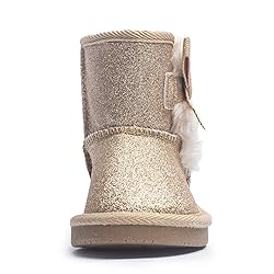 KRABOR Toddlers/Little Girls Boots,Glitter Warm