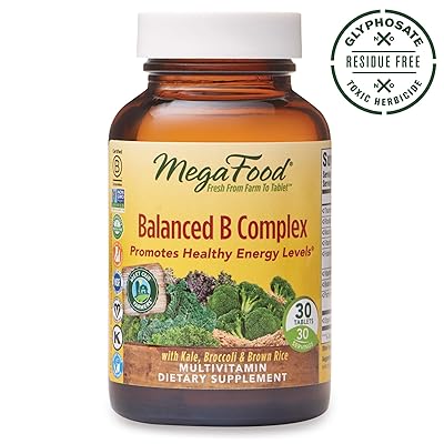 MegaFood, Balanced B Complex, Promotes Healthy Energy Levels, Multivitamin Dietary Supplement, Sans Gluten, Vegan, 30 Comprim&eacute;s (30 Portions) (FFP)