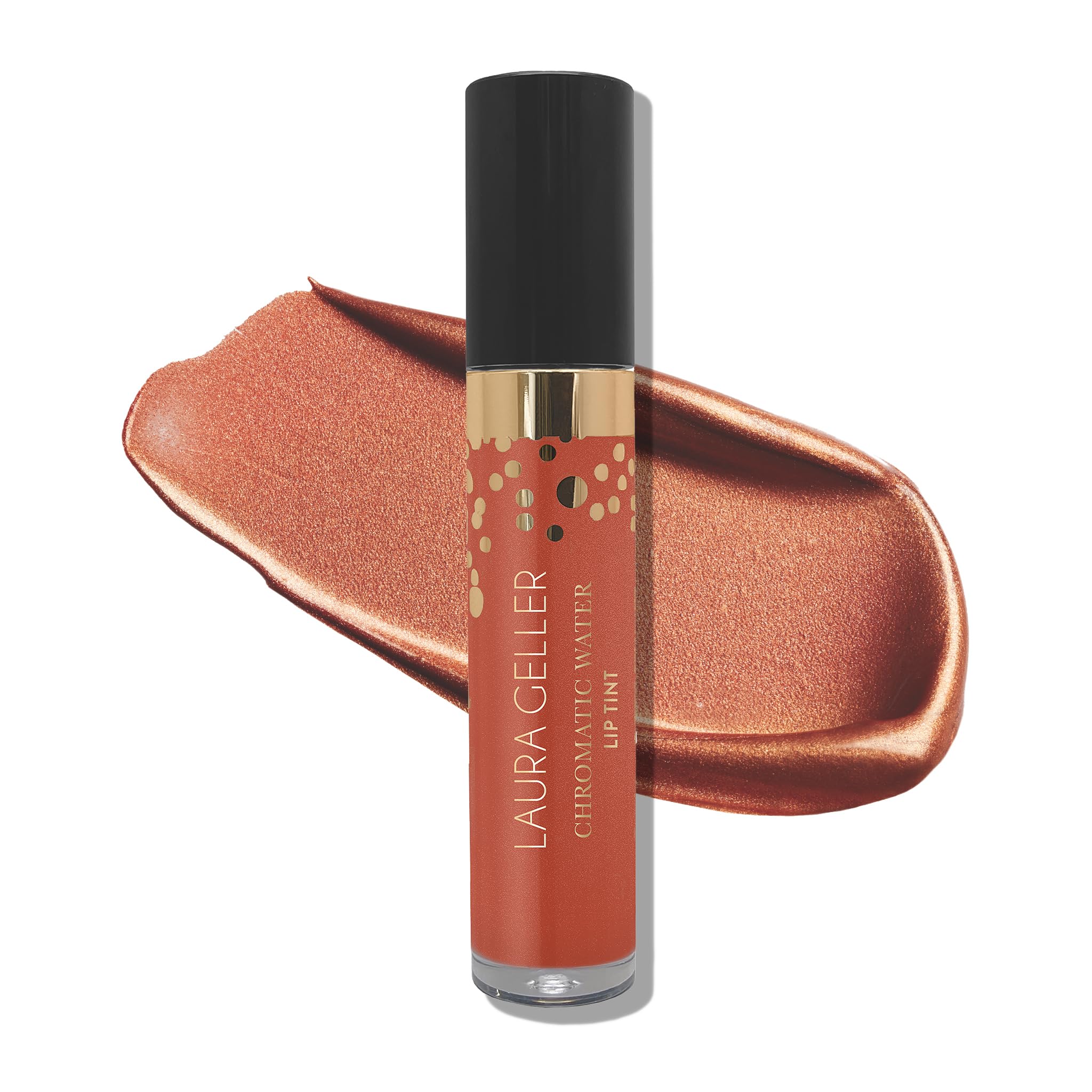 LAURA GELLER Chromatic Water Lip Tint, Holographic Color, Water-Based Formula to Hydrate, Ginger