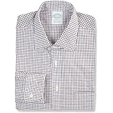 Brooks Brothers Mens Milano Slim Fit Supima Cotton Square Plaids Pocket Shirt, (195458 Red/Navy, 15" Neck 34" Sleeves)