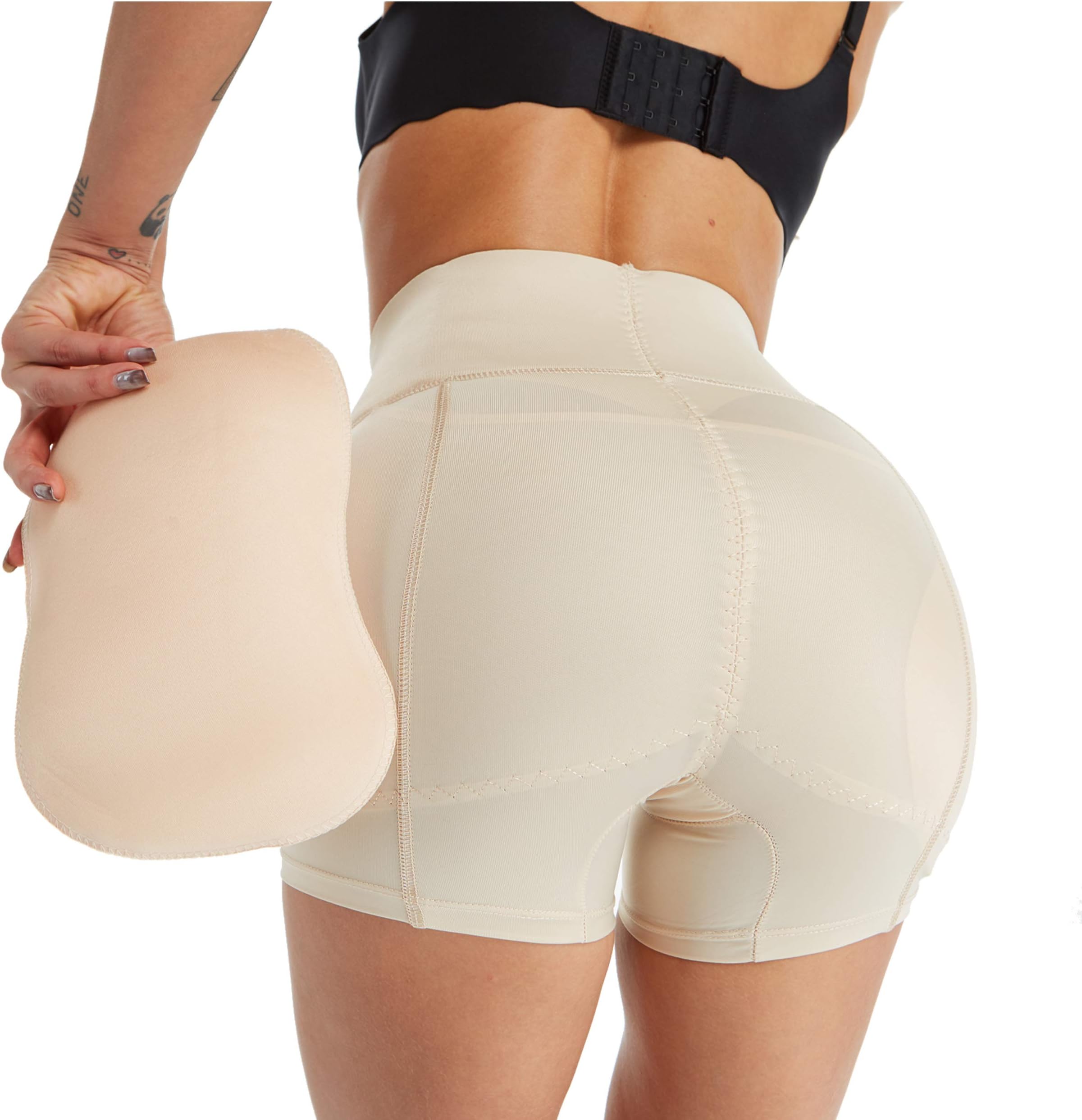 Queenral Pad Control Panty Women Hip Enhancer Butt Lifter Underwear Shaper Shorts