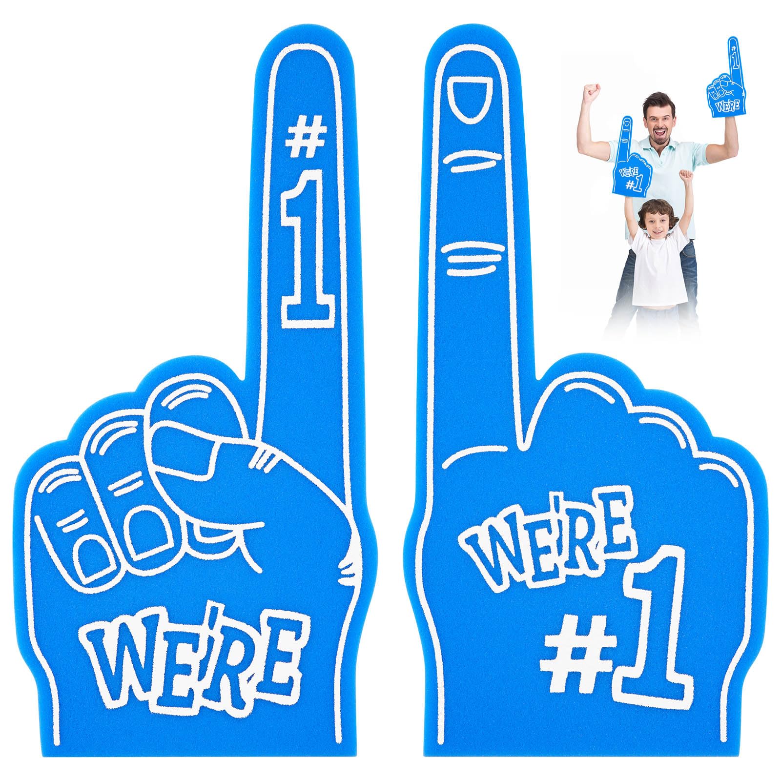 Aolso 2PCS Foam Finger, Foam Hand Foam Fingers, Cheering Foam Hand for Sporting Events, Sports Fan Games Cheering Foam Hands for Basketball Football Dance Games Party Supplies(Blue)