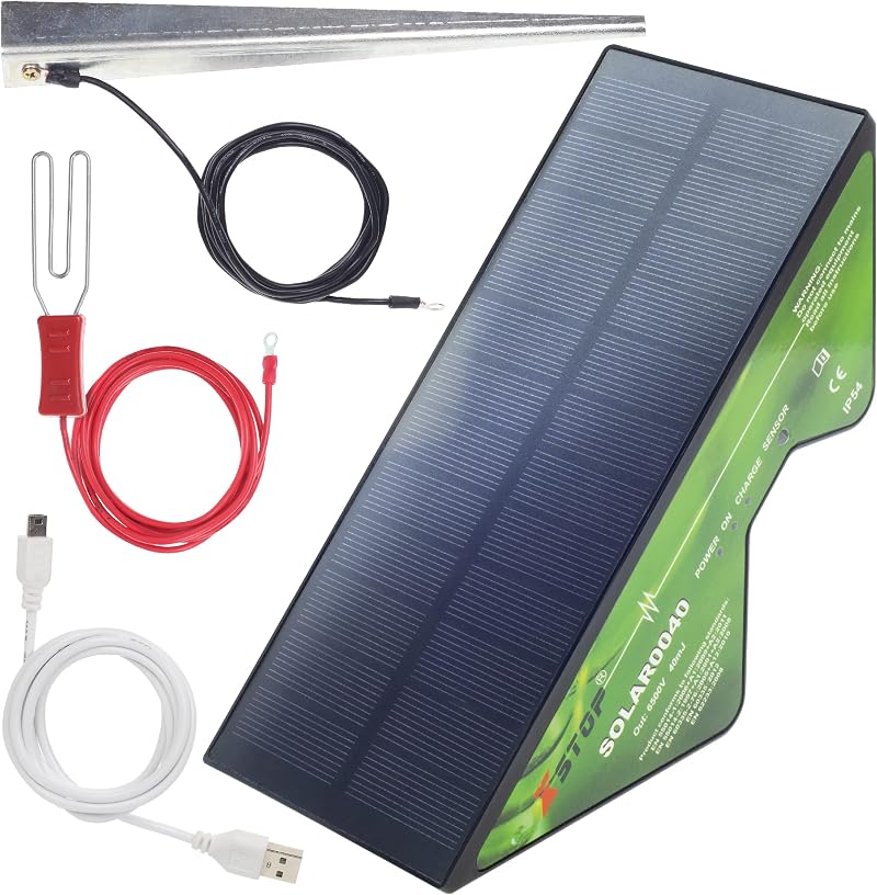 XSTOP Solar Powered Fence Energiser 0040 2 Km Range Kit USB Charge Horse Animals