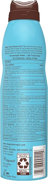 Hawaiian Tropic Island Sport Sunscreen Spray SPF 50 Broad Spectrum UVA UVB view 2