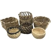 Traditional Craft Kits Beginner Basket Weaving Kit Set of 6 | DIY Basket Making Supplies for New Weavers, Includes Coiled, Plaited, Twined and Wicker Projects, Natural Fiber Craft Kit