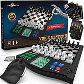 TOP 1 CHESS Classic Voice Master Electronic Chess Set, Ages 6+, 1-2 Players, Improve Skills with Chess Games