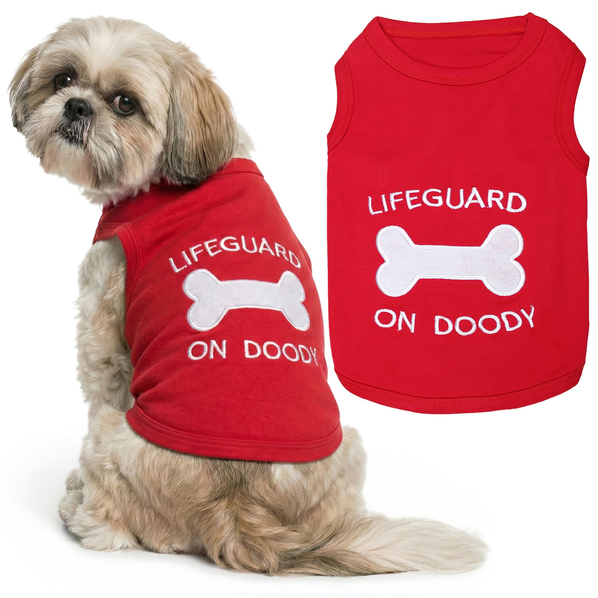 Parisian Pet Lifeguard on Doody Dog T-Shirt, Medium