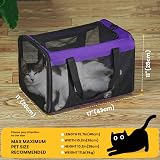 Conlun Cat Carrier Bag Soft-Sided Pet Carrier 4-Sided Mesh Purple M view 2
