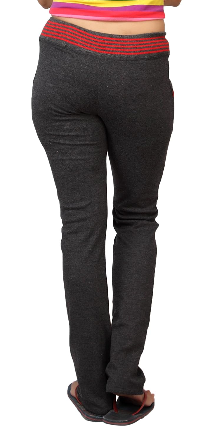 comix women cotton hosiery fabric comfort fit full length plain track pants