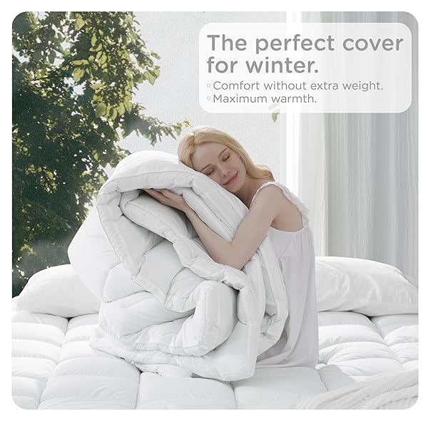 KUB MATTRESS TOPPER&COOLING MATTRESS PROTECTOR BED FITTED SHEET SET, DEEP POCKET&4 ELASTIC BANDS, TRIPLE ANTI-SLIP, BACK PAIN RELIEF, BREATHABLE SOFT 2 INCH MATTRESS PAD COVER (WHITE, TWIN)