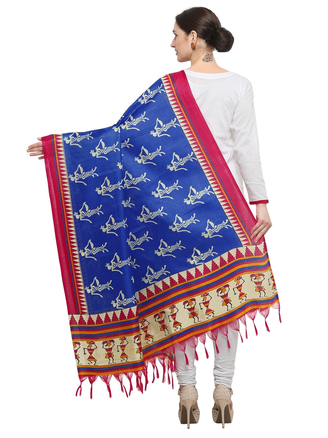 varayu women's art silk printed dupatta