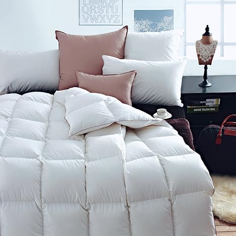 Luxury White Goose Down Comforter Queen Size Super Fuffly 55oz