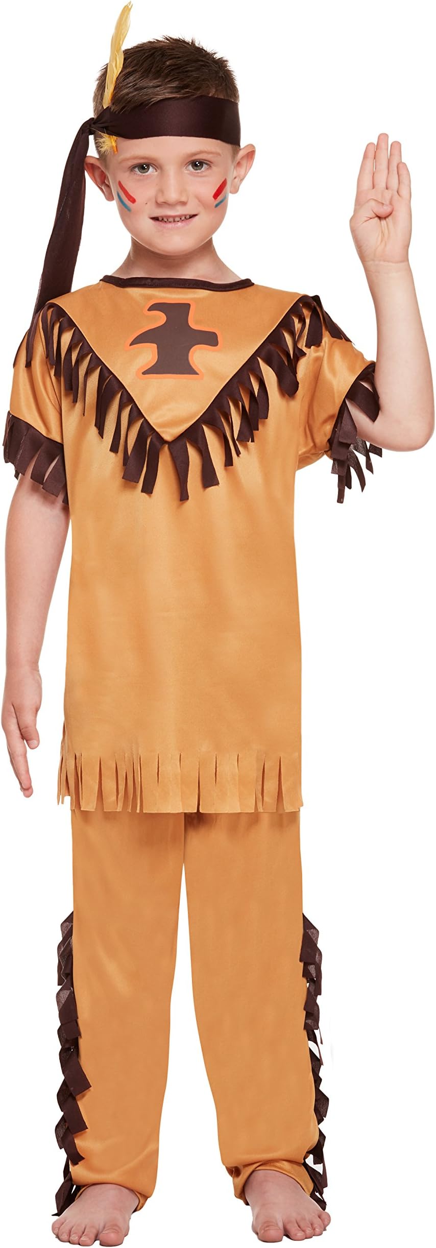 GUBA® BOYS NATIVE AMERICAN INDIAN COSTUME FANCY DRESS WORLD BOOK WEEK DAY OUTFIT 4-12 (Boy American Native Indian Costume, Large (10-12 Years))
