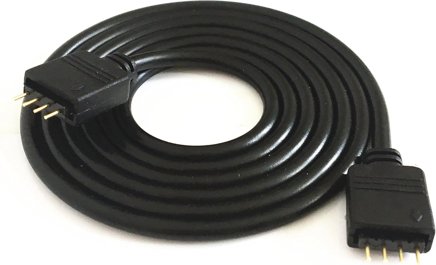 4 pcs/Pack Black 2M 6.56ft 4 Color RGB Extension Cable LED Strip Connector Extension Cable Cord