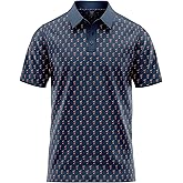 Funny Golf Polo Men Shirts - Short Sleeve UPF Quick Dry Fit Performance Moisture Wicking Stretch Crazy Summer Casual Tropical