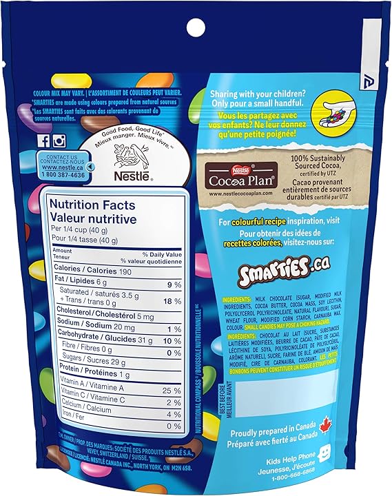 Nestle Smarties Resealable Bag 203g Amazon Ca Grocery