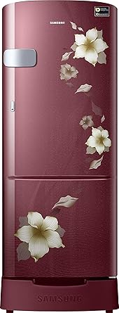 Samsung 192 L 3 Star Inverter Direct Cool Single Door Refrigerator(RR20T1Z2YR2/HL, Star Flower Red, Base Stand with Drawer)