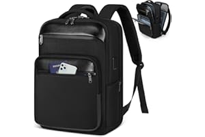 NEWHEY Business Laptop Backpack for Men - 15.6 Inch Travel Backpack with USB Charging Port, Flight Approved, Waterproof, Black