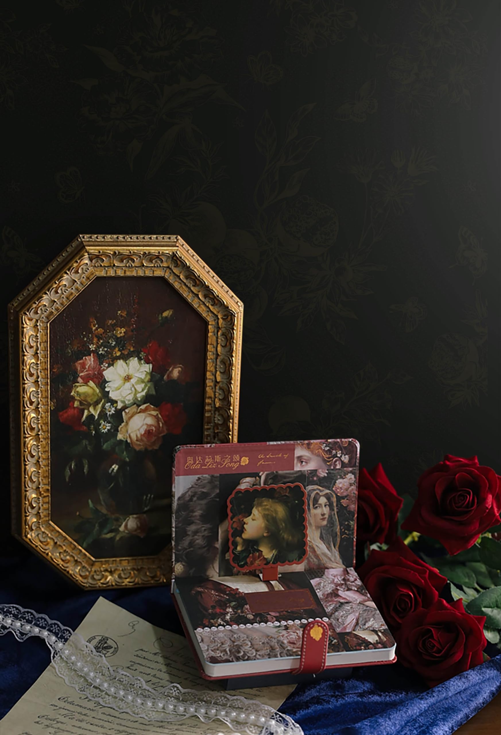 Photo 1 of **PACK2**Dimoon 78.7"x17.3" Floral Peel and Stick Wallpaper Black Golden Contact Paper Butterfly Thicken Waterproof Leaf Vintage Self Adhesive Pomegranate Wallpaper Removable Shelf Liner Decal Vinyl Roll