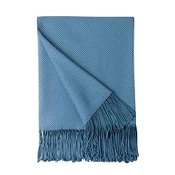 BOURINA Herringbone Two Tone Throw Blanket Faux