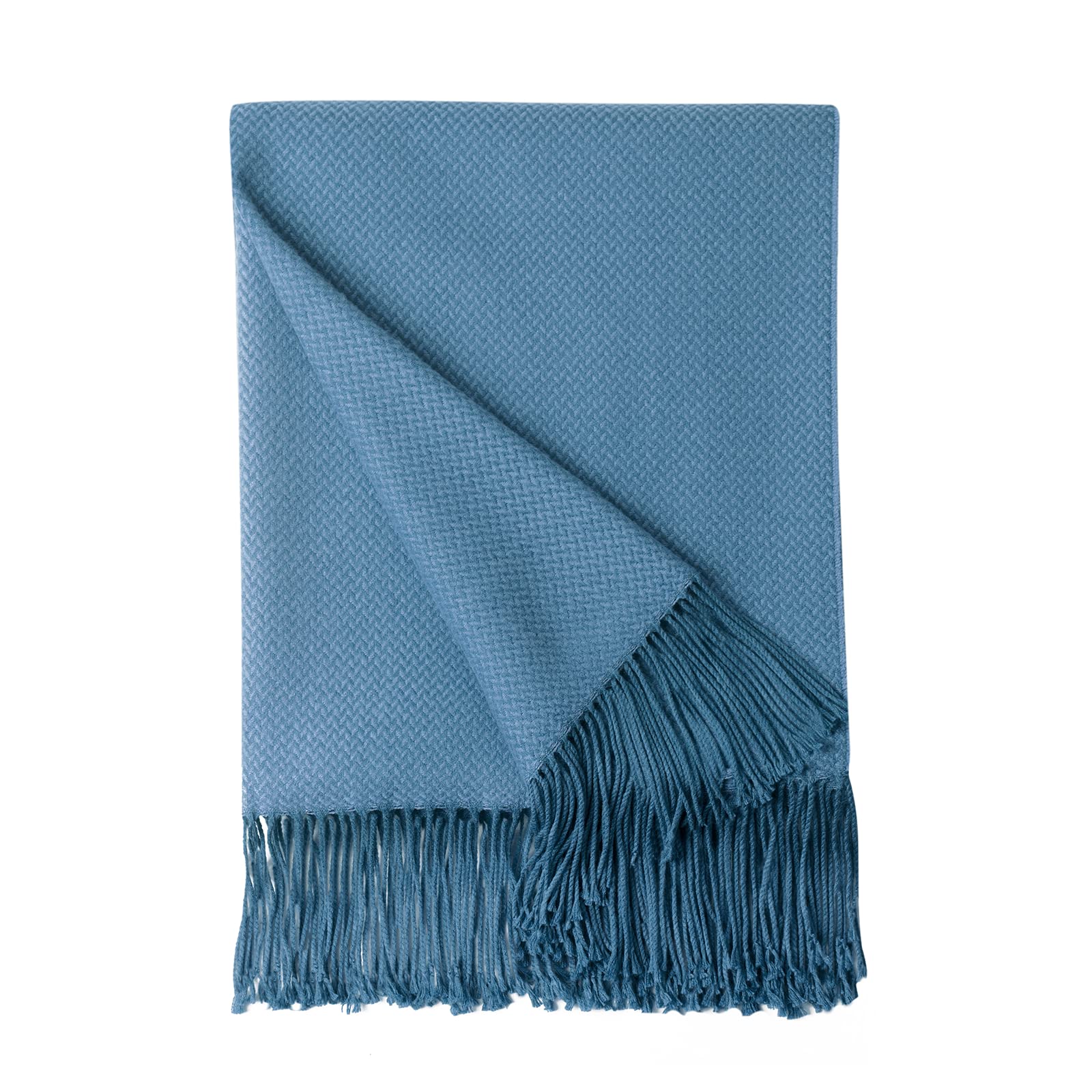 BOURINA Herringbone Two Tone Throw Blanket Faux