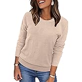 WIHOLL Women 2026 Fashion Pullover Sweater Crew Neck Long Sleeve Shirts Blouse Knit Casual Clouds Top