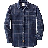 Dubinik® 6 oz Flannel Shirt for Men Plaid Mens Button Down Long Sleeve Shirts Cotton Casual