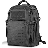 WINCENT Military Backpack, Large 3 Day Tactical Backpack for Men Work Camping Army Molle Assault Pack Utility Bug Out Bag 45L Black