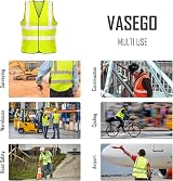 Vasego 5 Pack Hi Vis Reflective Safety Vest Yellow XL ANSI Class 2 Work Bike view 4