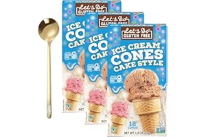 MOOFIN Gluten-Free Waffle Cones, 0.08 Pounds | Bundled With Golden Ss Spoon, Vegan & Allergy-Friendly, Eco-Conscious Packaging, Non-Gmo, Perfect For Desserts & Parties, 36 Pcs - [3-Pack]