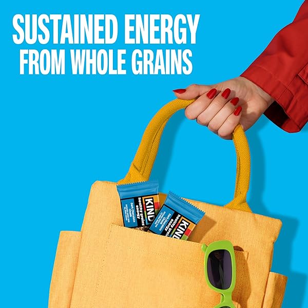 KIND HEALTHY GRAINS ENERGY BARS, DARK CHOCOLATE CHUNK, GLUTEN FREE, HEALTHY SNACKS, 21G WHOLE GRAINS, 5 COUNT