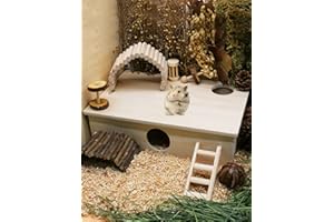 Rubor Multi-Chamber Hamster House Maze, Hamster Hideout Small Pets Woodland House Habitats Decor, Hamster Tunnels Activity Hamster Burrow for Hamster Mice Gerbils Lemming