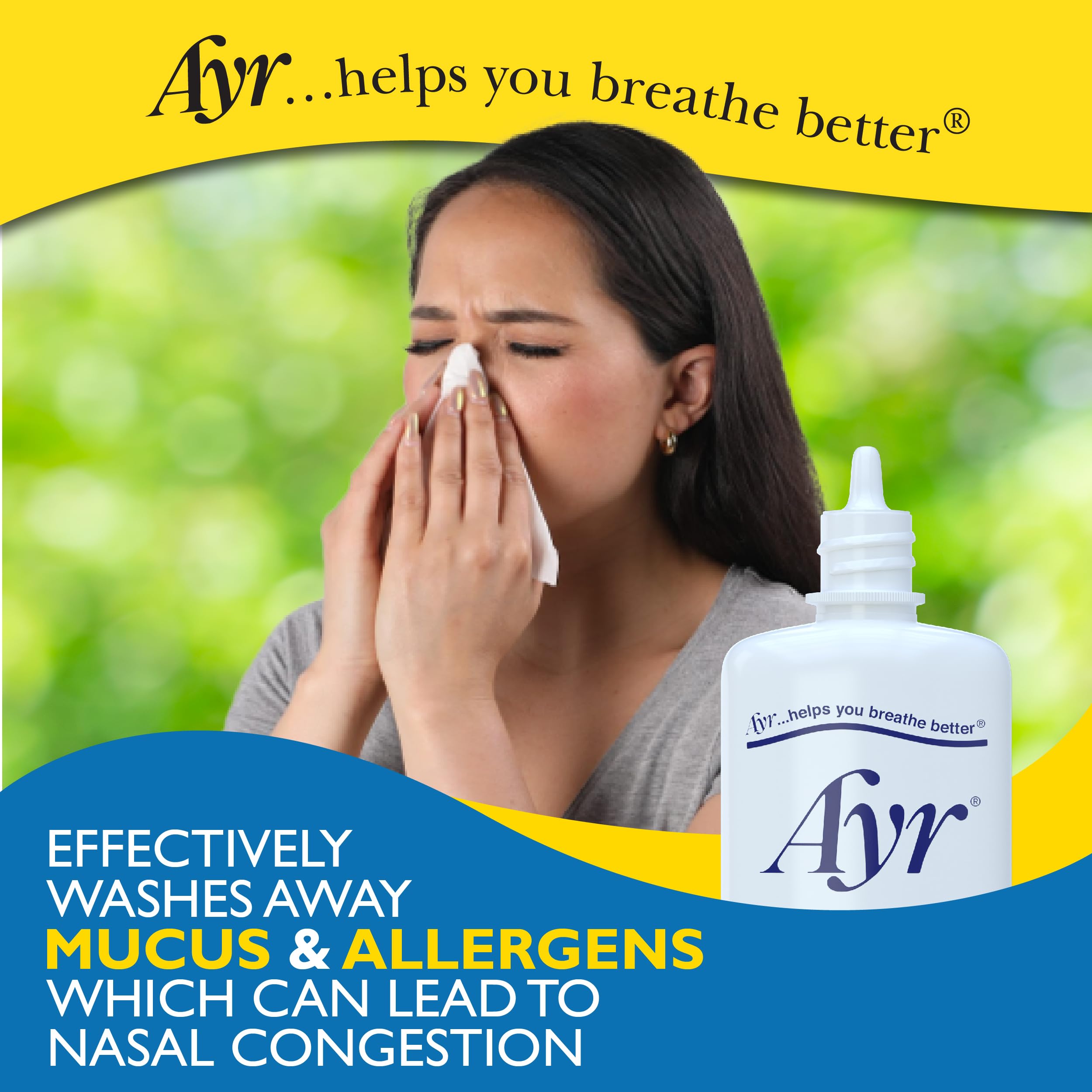 Ayr Saline Nasal Mist, 1.69 Fl Oz (Pack of 6) (Packaging may vary)